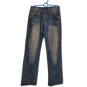 7 For All Mankind Baggy Straight Leg Messy Girl Grungne Blue Jeans Women's Sz 30